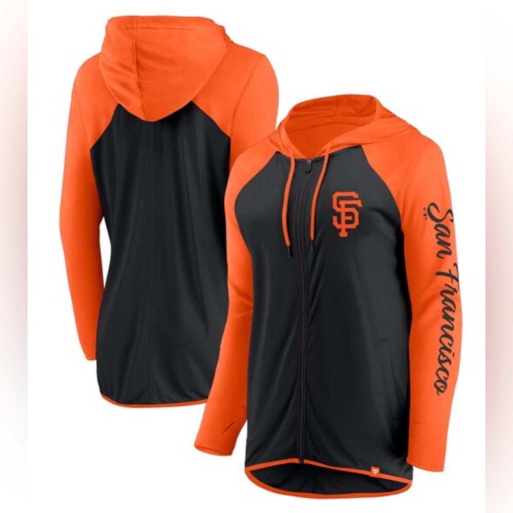 NWT Fanatics San Francisco Giants MLB Full Zip Hooded Top Women’s S Black/Orange